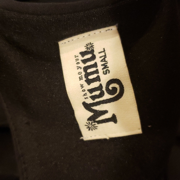 SHOW ME YOUR MUMU Black Stretch Crepe Chicago High Neck Gown sz S Women's Dress - Picture 9 of 14